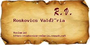 Roskovics Valéria névjegykártya